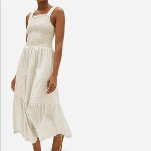 Everlane smocked floral dress